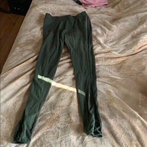 Green workout leggings